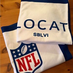 White & Navy NFL Johnnie-O Towels ON LOCATION Super Bowl LVI Los Angeles